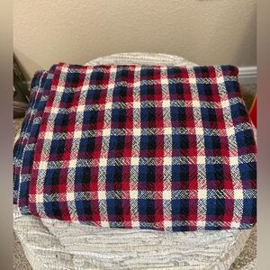 Ralph Lauren Red and Blue Plaid Throw Blanket
